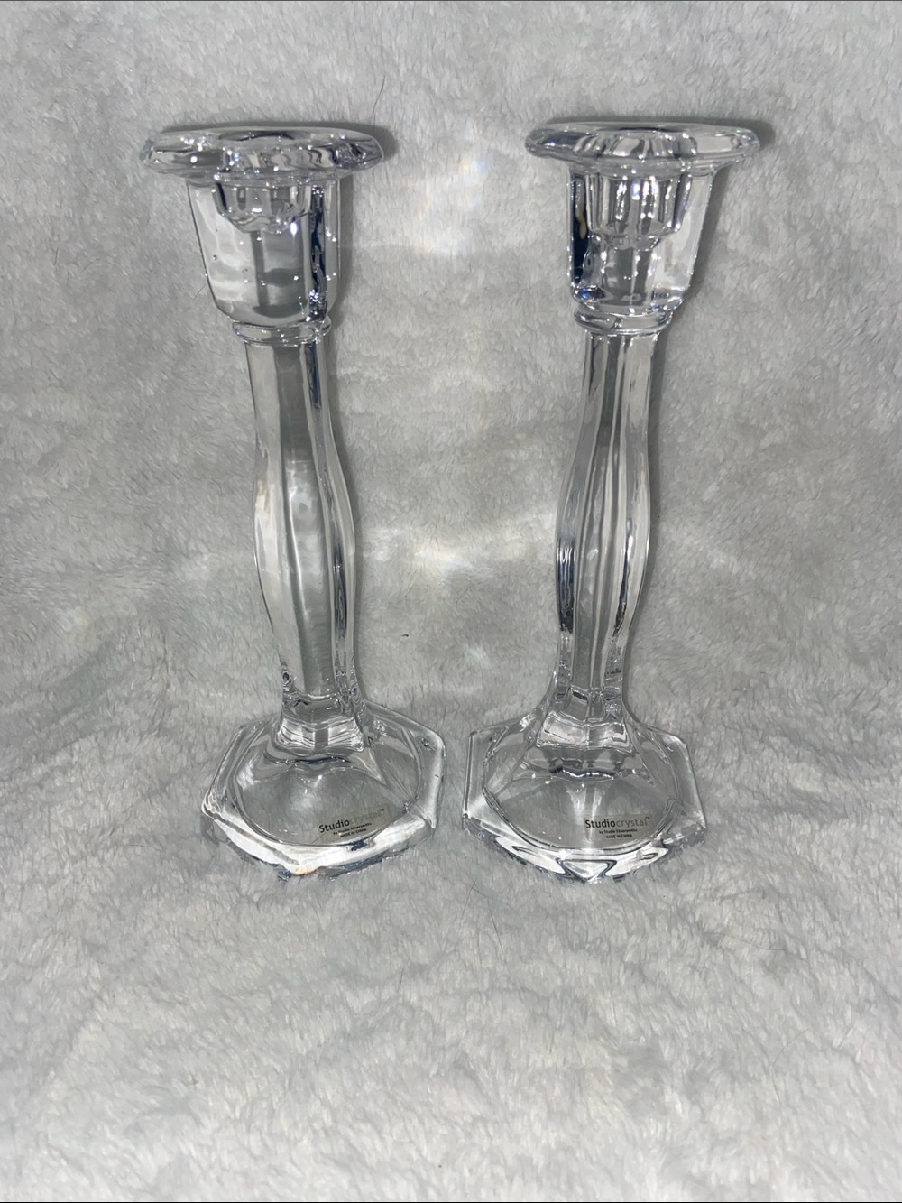 Studio Clear Glass Taper Candle Holders